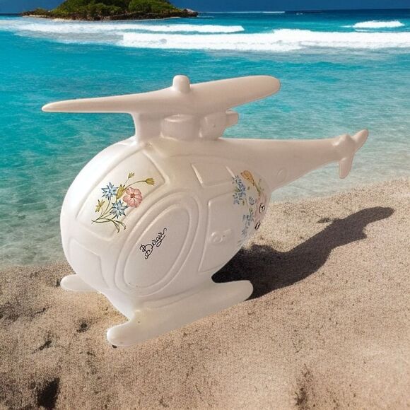 Berger Italian Helicopter Figure Ceramic Iridescent Floral Pottery Hand Painted - Picture 16 of 16